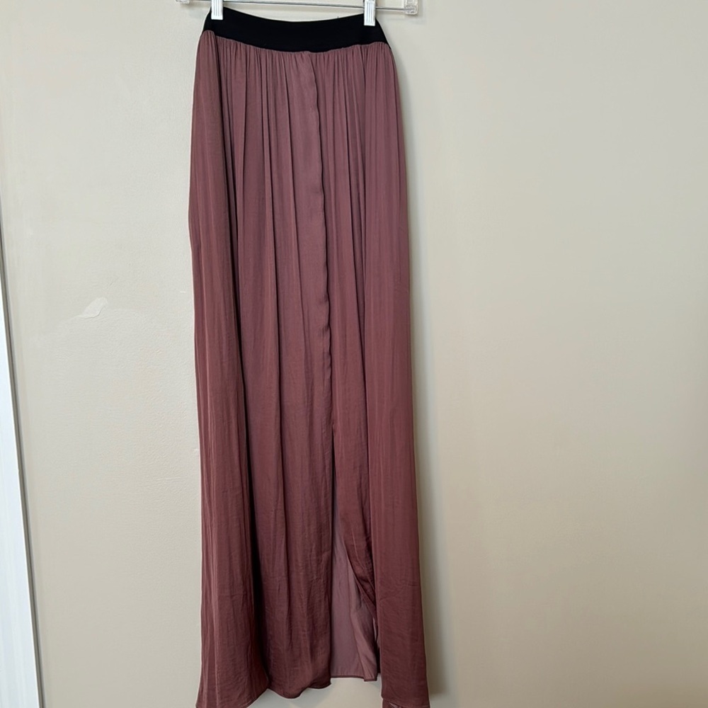 Anthropogie l Elegant Mauve Maxi Skirt